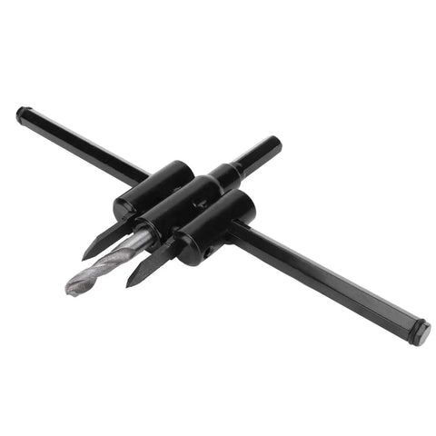 Awesome Adjustable Hole Cutter Saw Kit Made From Rock Solid Alloy Steel That Works Flawlessly On Wood And Drywall For 30 To 200mm Diameter Cuts With Built In Scale Marks For Super Precise Adjustments Every Single Time. adjustable alloy steel hole cutter with dual blades and hex shank