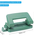 Beefy 6mm Two Hole Punch Handheld Paper Punch for Scrapbooking DIY Tags, green metal press tool, ergonomic non-slip grip