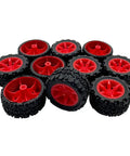 10 Pcs 34mm Rubber RC Car Wheels With 2mm Shafts And 5 Rod Axles Kit For RC Cars Trucks Robots Diy Model Projects Durable Toy Car Wheel Set For Quick Upgrades