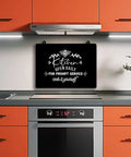 Foldable Electric Stove Top Protector With Grippy Anti Slip Rubber Surface, Black 27.9x20 Inches displayed in kitchen