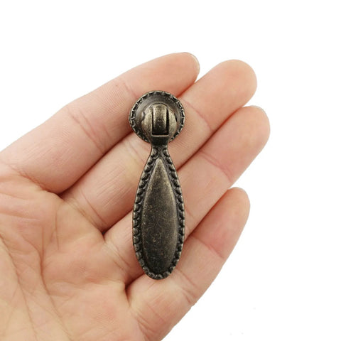 Two Pack Antique Bronze Single Hole Handle Pulls For Wooden Furniture Cabinets Cupboards Drawers Wardrobes And Doors 60x18mm