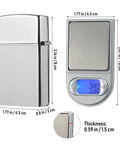 Best Lil Pocket Digital Jewelry Scale Mini Gram Scale For Jewelry And Small Items, LCD display and size dimensions shown.