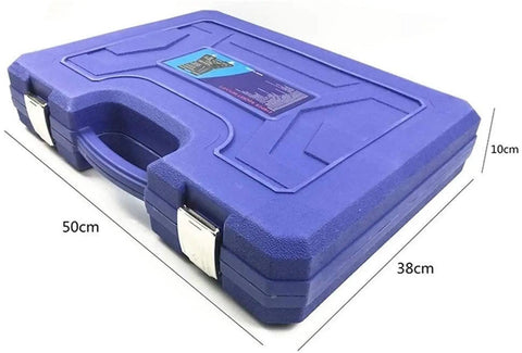 Socket Wrench Set For Auto And Home Repair in blue case, mixed tool kit with ratchet, torque wrench, hex, star, torx bits