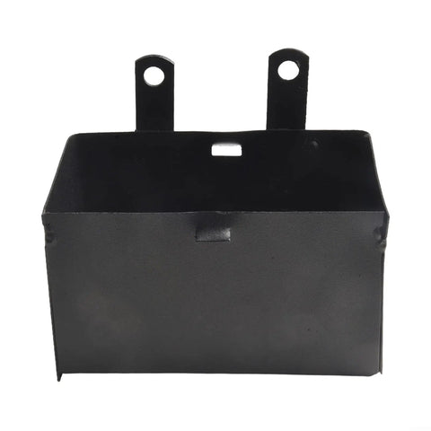 Heavy Duty Beefy Battery Storage Box For 50Cc 70Cc 110Cc 125Cc Atv Quad Dirt Bike Trail Riding Off Road Knockout Impact Protection Mount Case 4 8 X 2 76 Inches, black steel design, front view.