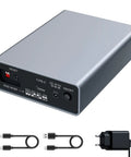 Dual Bay External Raid Enclosure For 2.5 Inch Sata Drives With Usb C Gen Two Ports, showing ports and controls on the rear.