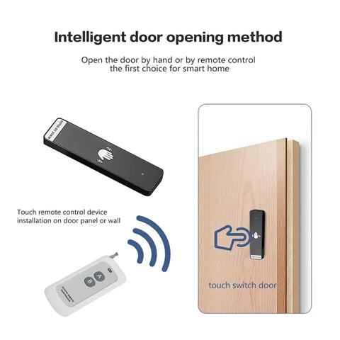 Motorized Flush Hidden Sliding Barn Door Hardware Kit For 47.2 To 59 Inch Doors, touch switch and remote control highlighted