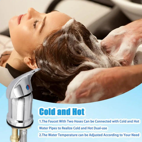 Pro Grade Salon Shampoo Bowl Faucet Vacuum Breaker Kit With Temperature Control Valve Sprayer Hose And Holder in use
