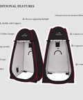 Instant Pop Up Privacy Tent 3.9x3.9x6.9 Ft Large Portable Changing Room With 2 Storage Pockets And 4 Sandbags Outdoor Shower