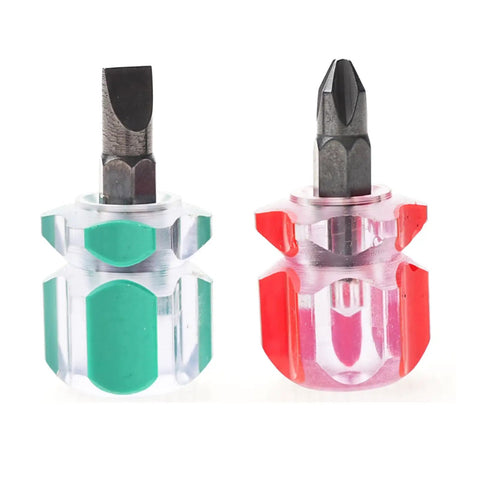 Ultra Short Tiny Screwdriver Set For Sewing Machines And Electronics with multicolor ergonomic grips and precision bits.