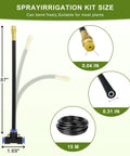 Fifty Foot Automatic Drip Irrigation Kit With Tool Free Quick Connectors Fifteen Copper Atomizing Nozzles And 360 Degree Bendable Spray