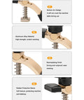 Top Notch Luocute 2 Pack T Track Hold Down Clamps For CNC Router And Woodworking Plus Protective Sleeves Aluminum Alloy Press Plate Set shows material details and protective sleeve.