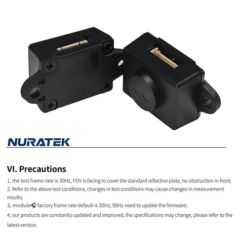 Lidar Sensor Scanner For 0 To 4m ToF Ranging Module with compact design for drones and robot rigs, side view.