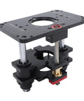 Heavy Duty Router Lift Table Insert Kit With Tough As Nails Aluminum Plate and three easy grip rings, showcasing precision mounting design.