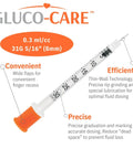 0.3 Ml Syringes 31G 5 Sixteenth Inch 8mm Orange Cap Box Of 100 for precise dosing, smooth plunger, and clear graduation