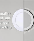 12 Pack 6 Inch Ultra Thin LED Recessed Downlights With Junction Box, CRI90, Aluminum Construction, smaller cut-out detail