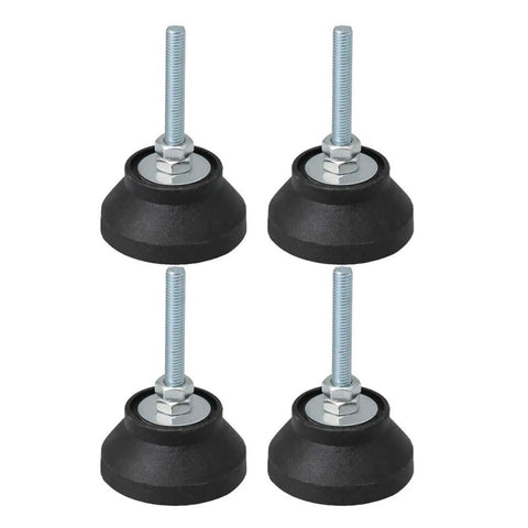 Set of 4 Adjustable Fixed Threaded Leveling Feet for Tables, 60mm Base Diameter, M8x50mm Threaded Leg Levelers, Rust Resistant