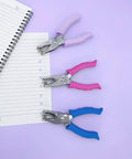 One Hole Puncher For Paper Crafts With Purple Soft Grip Handle Three Pack Handheld Circle Punch For Home Office Classroom Use Kid Friendly