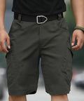 Mens Hiking Cargo Shorts Waterproof Tactical Short With 6 Pockets No Belt Durable Stretch Fabric Dark Grey