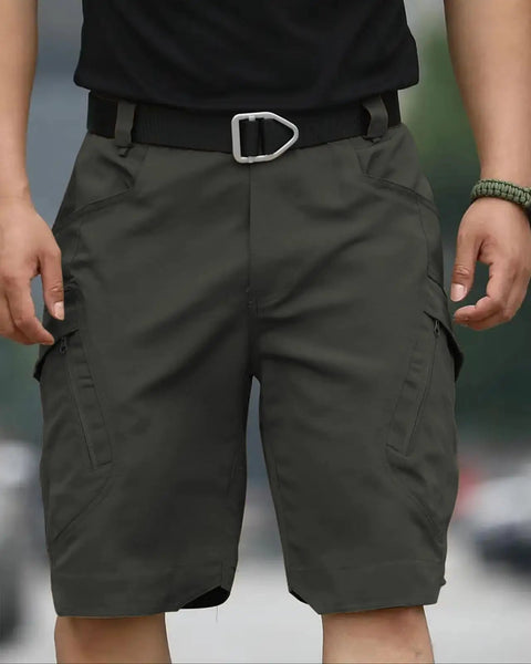 Mens Hiking Cargo Shorts Waterproof Tactical Short With 6 Pockets No Belt Durable Stretch Fabric Dark Grey