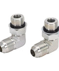 3/8 Inch Male Flare To Or 90 Degree Industrial Hose Fitting For Tractor And Factory Press Links Flared Tubing To Orbital Rod Ends With Secure 6000 Psi Seal Meeting Sae J514 J1926 Standards, zinc-plated steel
