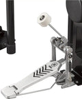 Close-up of DTX-PRO Electronic Drum Trigger Module pedal with RS6 rack for stable drum setup and practice sessions
