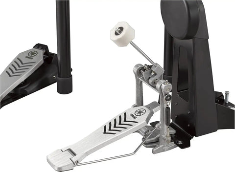 Close-up of DTX-PRO Electronic Drum Trigger Module pedal with RS6 rack for stable drum setup and practice sessions