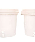 Industrial 10 Gallon Reusable Coffee Filter Set With Organic Cotton GOTS Certified Two Pack shown on large urns