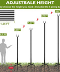 Outdoor String Light Pole 10 Foot Heavy Duty Hanging Light Stand For Garden Yard Lawn Patio Christmas Weddings And Parties Weather Resistant Ground Stake With 5 Prong Base 1 Pack