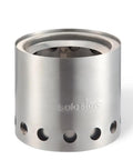 Lite Pot 900 Wood Burning Camp Stove Set With 900 Milliliter Pot, stainless steel exterior, ultra compact design.