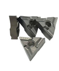 Top Tier Carbide Turning Inserts For Hard Steel Parts 10 Pack TNMG160404R-VF showing sharp-edged carbide inserts for lathe tools.