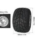 Tubeless rain tire for Rear Axle For Go Kart 32 Inch 810mm Powersports Axle, 180mm width, detailed measurements shown