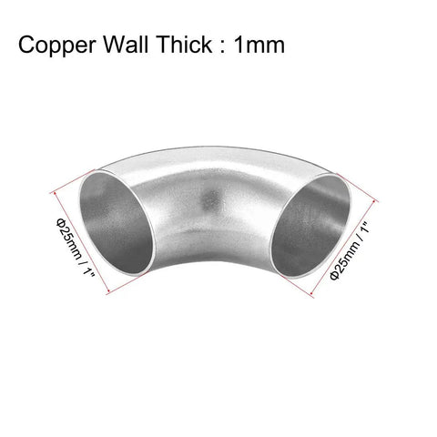 Stainless Steel 304 Long Radius 90 Degree Pipe Elbow Butt Weld Fitting, 1 Inch OD, 1mm Wall Thickness, Easy Weld Connector