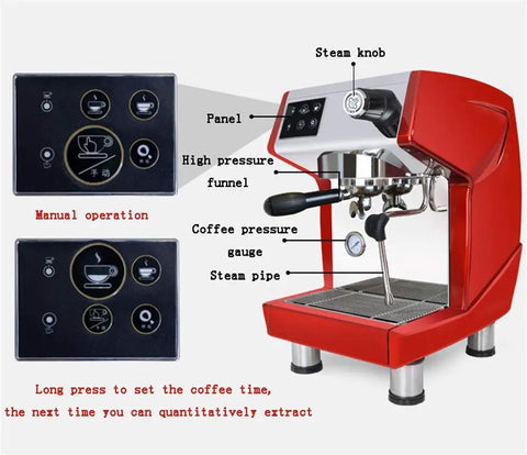 Espresso Machine With Grinder For Home And Small Shop Semi Automatic Coffee Maker With Temperature Control 92 To 96 Celsius