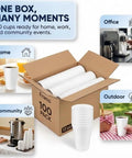 12 Oz Insulated Foam Cups 100 Pack Grab And Go Disposable Coffee Cups For Hot Or Cold Beverages Ideal For Parties Picnics BBQ Travel