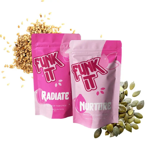Seed Cycling Kit For Women With Organic Seeds For Hormone Balance And Cycle Support Pre Ground Monthly Plant Based Nutrition Featuring Pumpkin Flax Sesame And Sunflower Blends No Fluff Easy Daily Ritual packages with seeds.