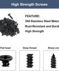 High strength screws for Black 304 Stainless Steel Flat Brace Mending Plates Set Of 8 3 Inch Wood Furniture Repair Brackets With Screws.