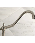 Heritage Roman Tub Faucet In Brushed Nickel With Solid Brass Construction Wall Mount Installation Drip Free Ceramic Disc Cartridge