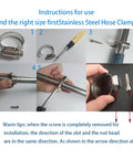 Beefy Adjustable 6 To 51 mm Hose Clamp 10 Pack Made Of 304 Stainless Steel instructions for use with tools and pipes