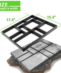 Reusable Concrete Path Mold Set 17.5 x 15.5 x 1.5 Inches 10 Grid Walk Path Maker above finished stepping stone slab