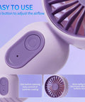 Close-up of Mini Portable Fan 3 Pack Pocket Sized Handheld Battery Operated Personal Fans With 3 Speeds USB Rechargeable Eyelash Style Fans