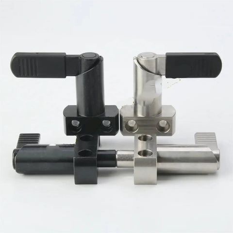 Heavy Duty Indexing Plunger M16 M20 With L Handle Flange Mount adjustable tension spring pin, steel and stainless dual color assembly.