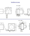 Draw Wire Displacement Sensor 5000mm 6000mm Range Easy Install Cable Sensor For Linear Positioning installation size map