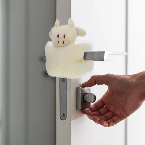 Cotton Door Stopper With Anti Collision And Noise Reduction For Home Decor Pinch Guard on door with hand near knob