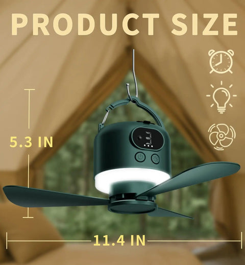 11 Inch Wireless Portable Camping Fan With Light And Remote 10040mAh Battery USB Rechargeable Power Bank Hanging Ceiling Fan