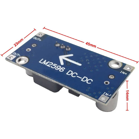 10 Pack DC To DC Buck Converter Module With High Efficiency Regulation 3.2V To 35V Input And 1.25V To 30V Output, blue module, side view