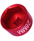 Heavy Duty 28mm Fuel Filter Socket With 3/8 Drive Fits Dodge Ram 2500 3500 Cummins 6.7L Diesel tool red metal design