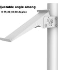 Adjustable pole mount bracket for 12V 30W Solar Battery Trickle Charger And Maintainer with angle settings from 0 to 60 degrees