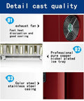 Detail view of Heavy Duty Stainless Steel Ice Maker Churning Out Fifteen Kilograms Rapid Clear Ice For Compact Countertop Setup.