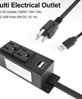 Power Outlet Kit For Gun Safe With 2 AC Outlets And 2 USB Ports 6 Point 9 Foot Removable Cables With Quick Connector Plug And Play