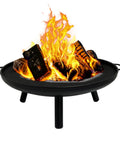 Outdoor Wood Burning Fire Pit 23 Inch Durable Alloy Steel Backyard Porch Deck Camping BBQ Small Fire Pit For Outdoor Gatherings